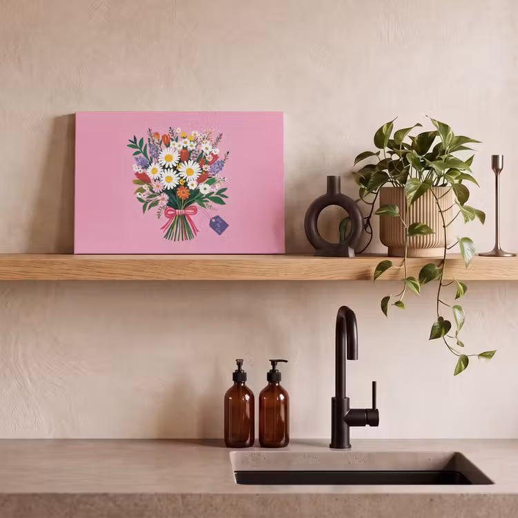 Bloemen - Quote - Kaartje - Kleurrijk canvas 2cm klein -sfeer6