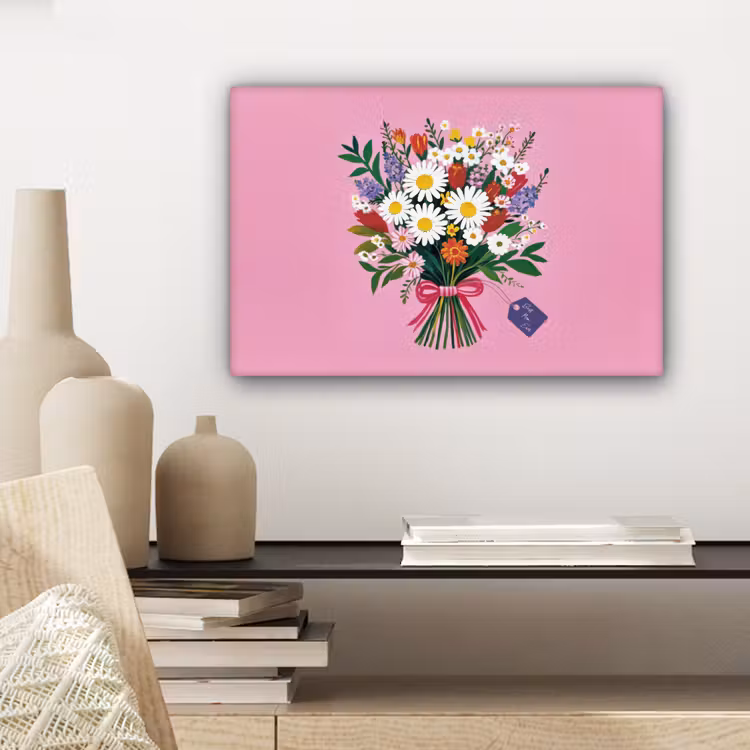 Bloemen - Quote - Kaartje - Kleurrijk canvas 2cm klein -closeup_print_DE