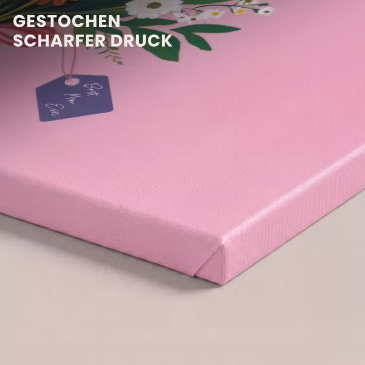 Bloemen - Quote - Kaartje - Kleurrijk canvas 2cm klein -uniquesellingpoint_afwerking-onlywow_DE