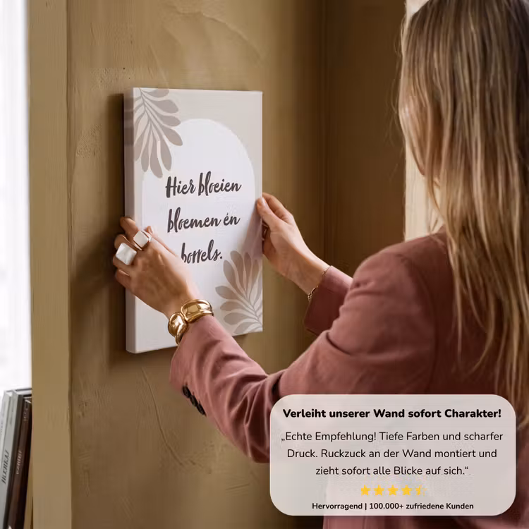 Bloemen - Quote - Zomer - Beige canvas 2cm klein -sfeer3