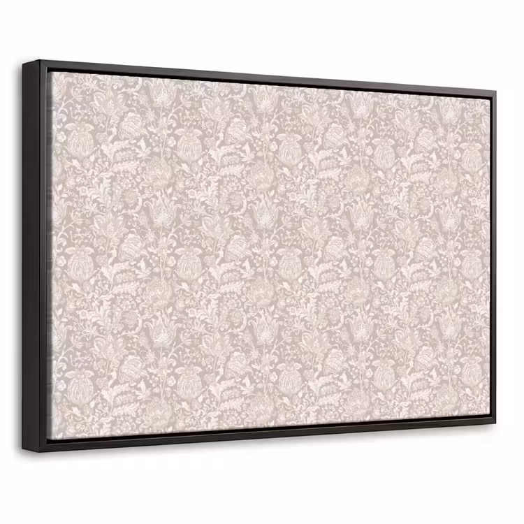 Bloemenprint - Grijs - Crème Canvas met baklijst klein 1125 -threedimensional_3d_global