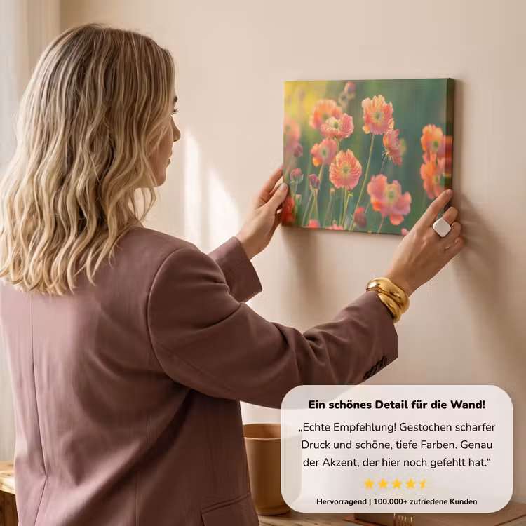Bloemenveld - Zonnestralen - Oranje canvas 2cm klein -sfeer3