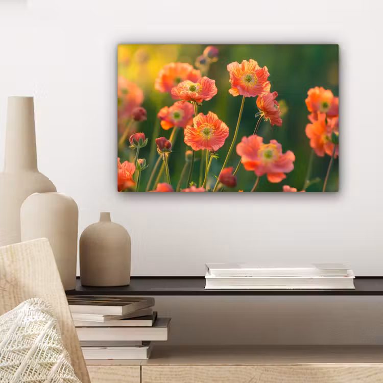 Bloemenveld - Zonnestralen - Oranje canvas 2cm klein -closeup_print_DE