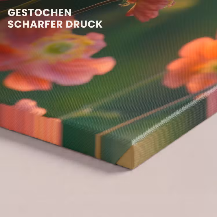 Bloemenveld - Zonnestralen - Oranje canvas 2cm klein -uniquesellingpoint_afwerking-onlywow_DE