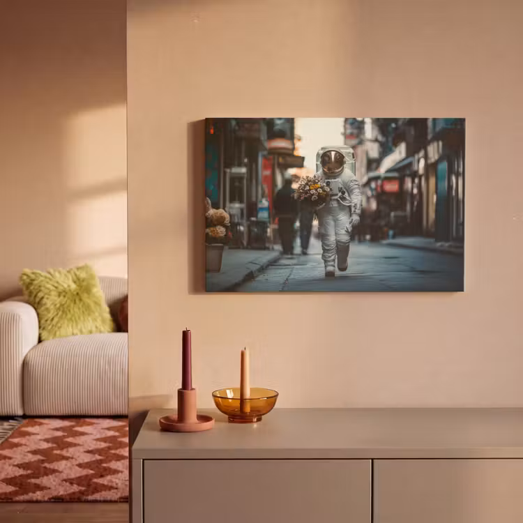 Boeket - Bloemen - Kleurrijk - Astronaut canvas 2cm klein -sfeer1