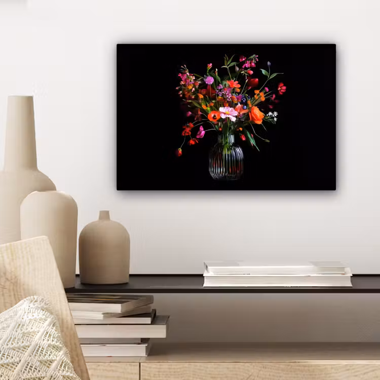 Boeket - Veldbloemen - Vaas canvas 2cm klein -sfeer6