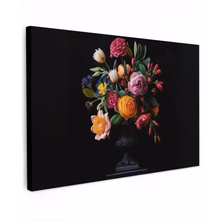 Boeket - Romantisch - Kleurrijk canvas 2cm klein -z3d