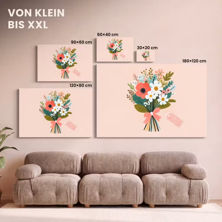 Boeket - Strikje - Kaartje - Quote canvas 2cm klein -Xsfeer8_DE