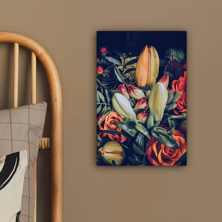 Boeket - Stilleven - Bloemen - Planten - Rood canvas 2cm klein -closeup_print_DE