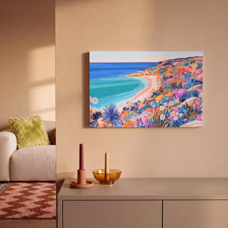 Bloemenweide - Zee - Zomers canvas 2cm klein -sfeer1