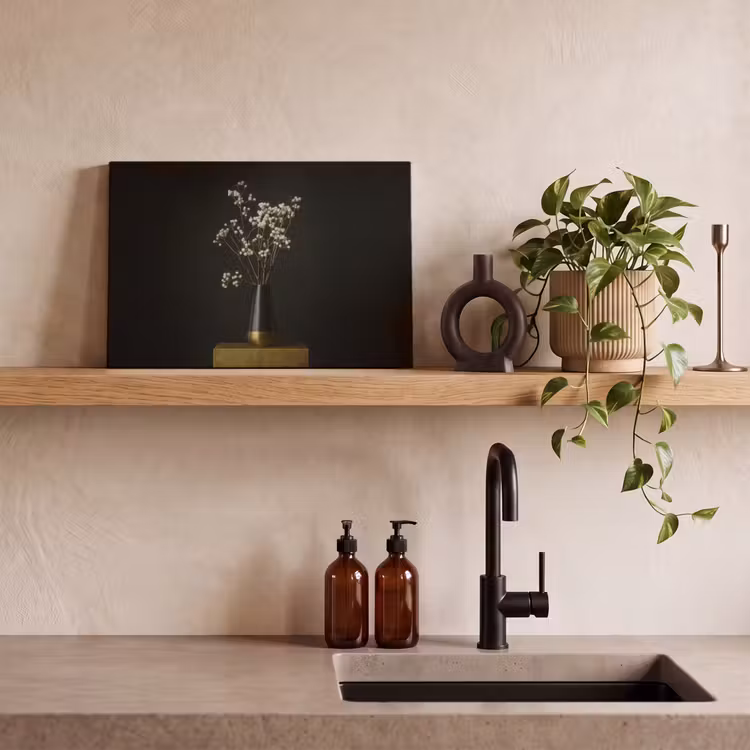 Bloembollen - Wit - Vaas - Minimalistisch canvas 2cm klein -sfeer3