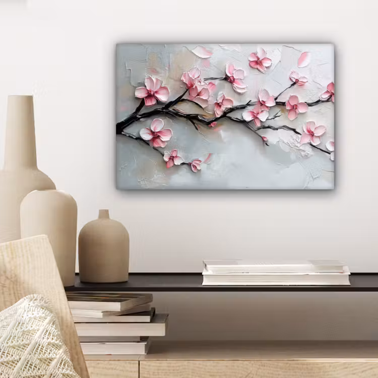 Bloesem - Kunstzinnig - Roze - Sakura canvas 2cm klein -closeup_print_DE