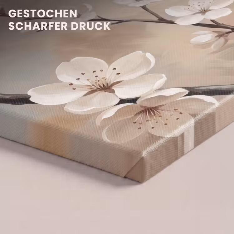 Bloesem - Takken - Schilderij - Beige - Serene canvas 2cm klein -closeup_print_DE