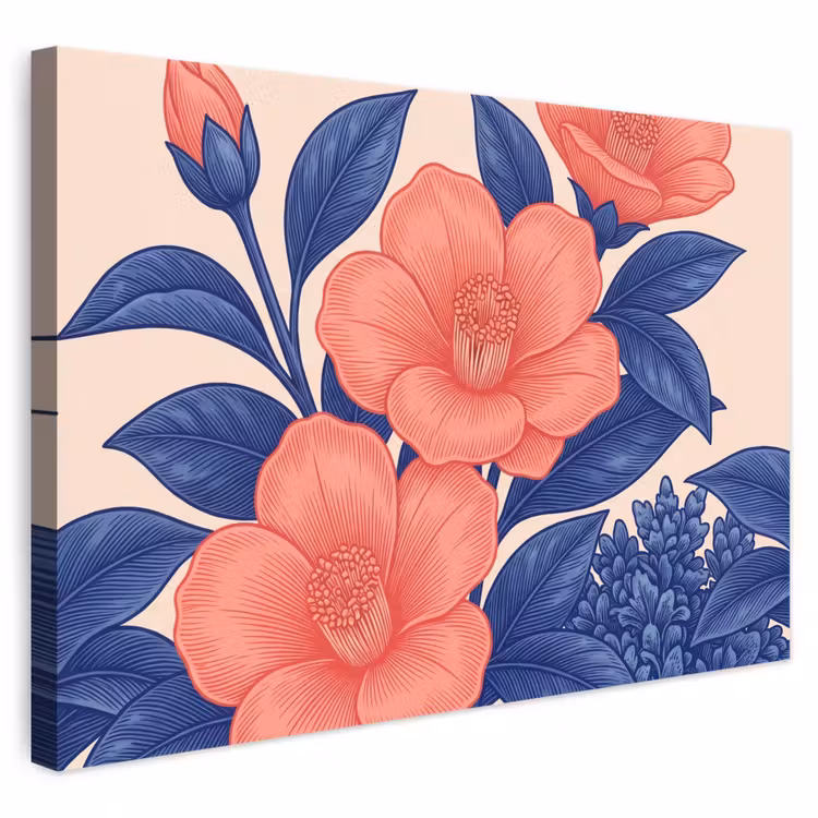 Leinwandbild - Blüten – Blätter – Botanik - Bloemen - Bladeren - Botanisch canvas 2cm klein