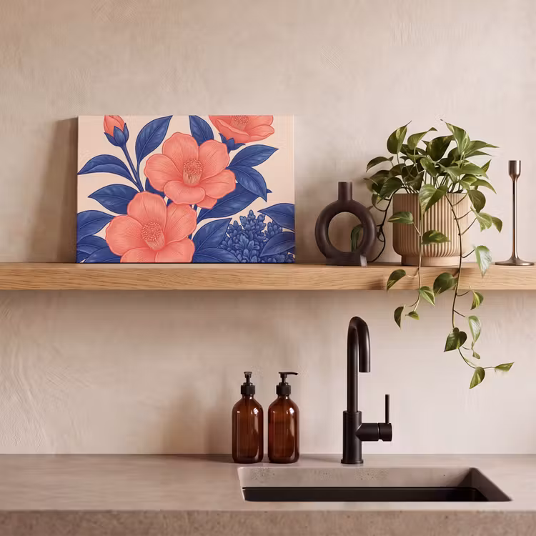 Leinwandbild - Blüten – Blätter – Botanik - Bloemen - Bladeren - Botanisch canvas 2cm klein