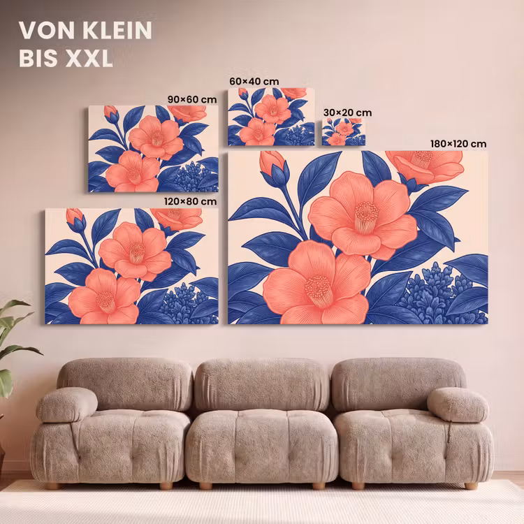 Leinwandbild - Blüten – Blätter – Botanik - Bloemen - Bladeren - Botanisch canvas 2cm klein