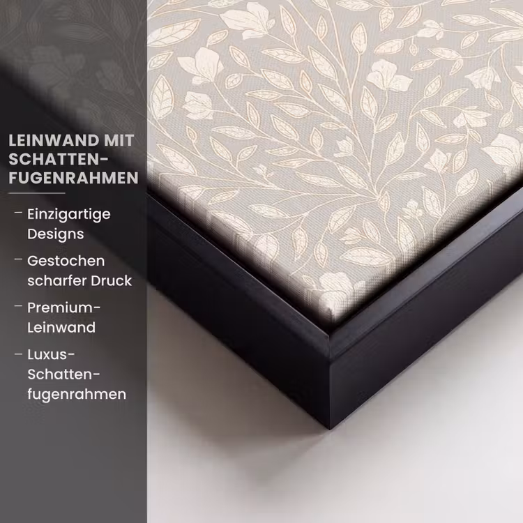 Bloemen - Steel - Blaadjes Canvas met baklijst klein 1125 -uniquesellingpoint_productkenmerken_DE