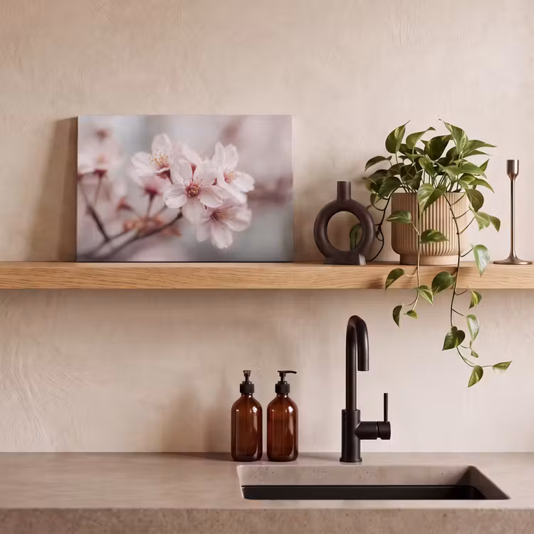 Bloesems - Meeldraden - Geel - Wazig canvas 2cm klein -sfeer6