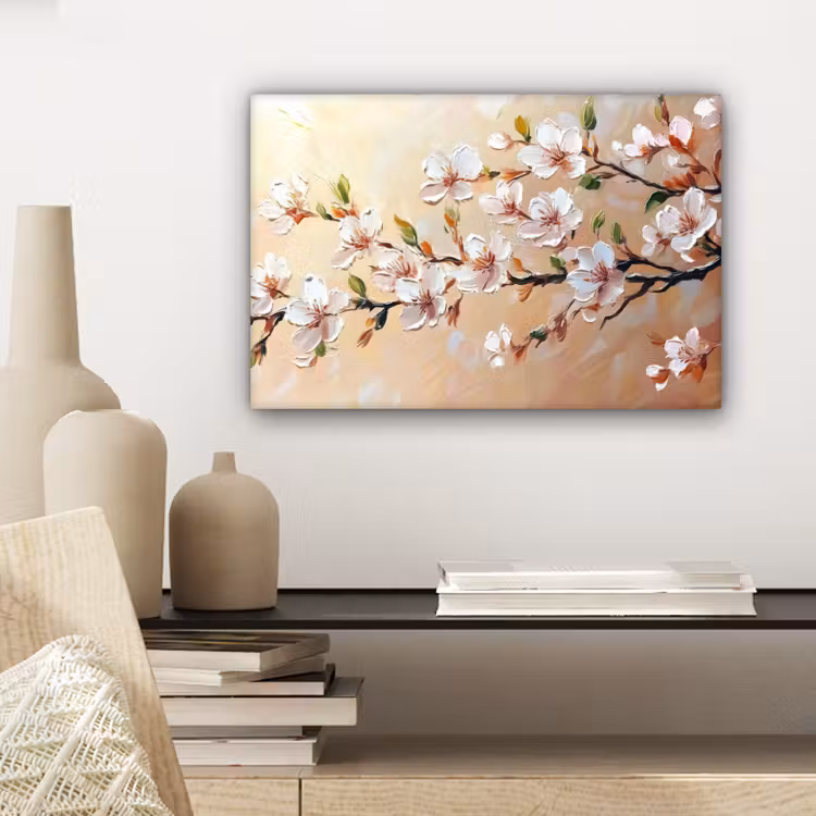Bloesemtakken - Schilderachtig - Roze canvas 2cm klein -closeup_print_DE