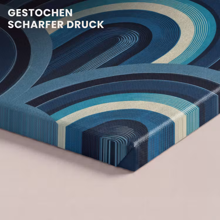 Bogen - Geometrisch - Patroon - Blauw - Retro canvas 2cm klein 34 -closeup_print_DE