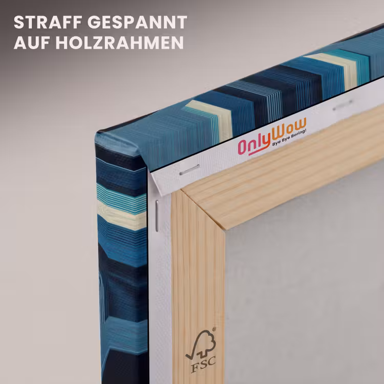 Bogen - Geometrisch - Patroon - Blauw - Retro canvas 2cm klein 34 -uniquesellingpoint_afwerking-onlywow_DE