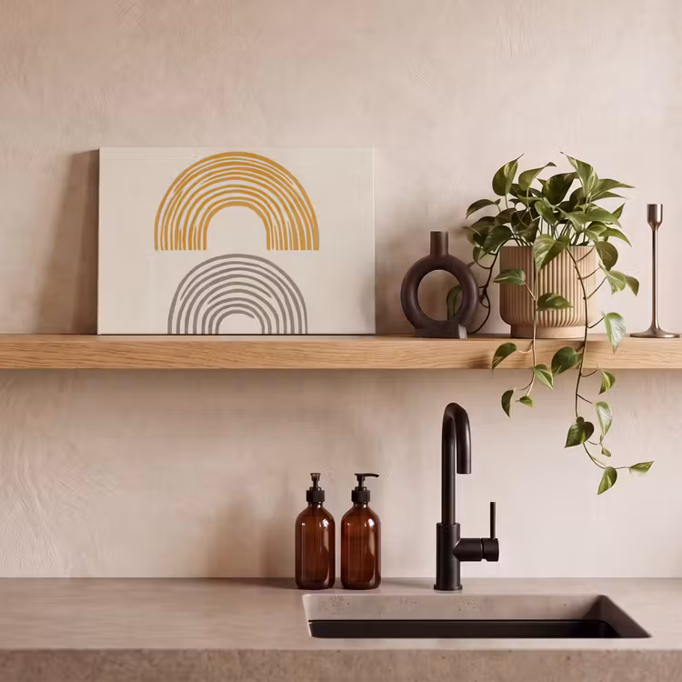 Bogen - Lijnen - Oranje - Minimalistisch canvas 2cm klein -sfeer6