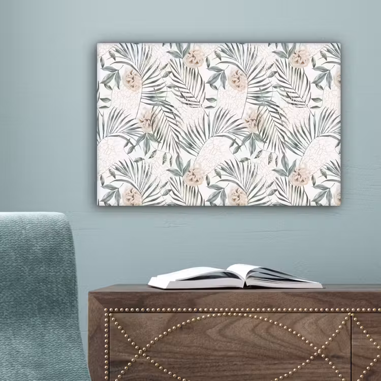 Bohemian - Bladeren - Bloemen - Tropisch canvas 2cm klein -sfeer4