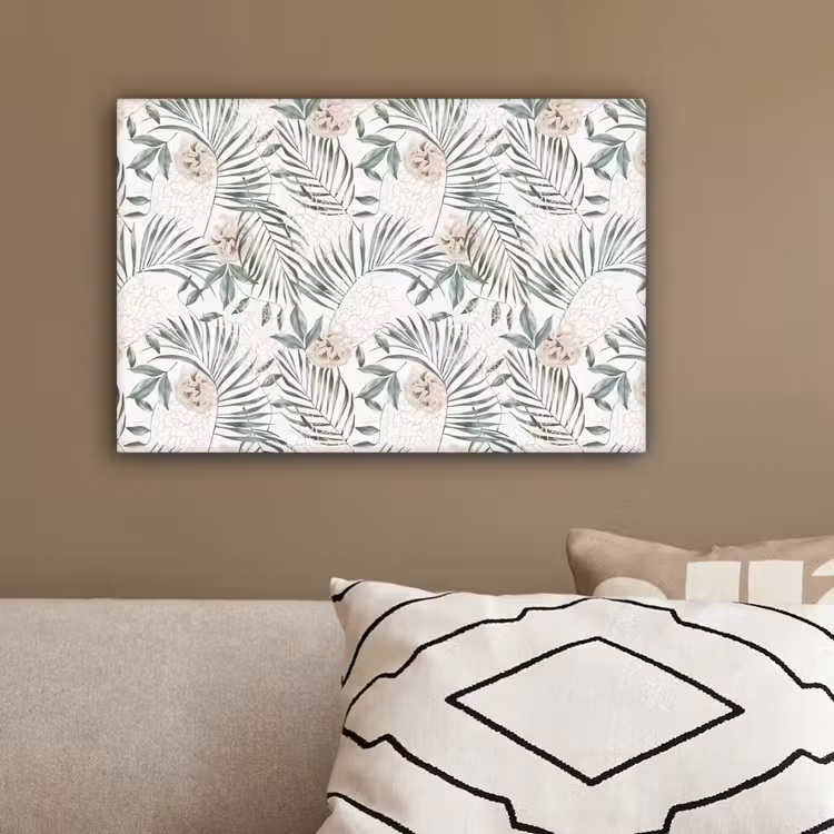 Bohemian - Bloemen - Bladeren - Jungle - Tropical canvas 2cm klein -sfeer3
