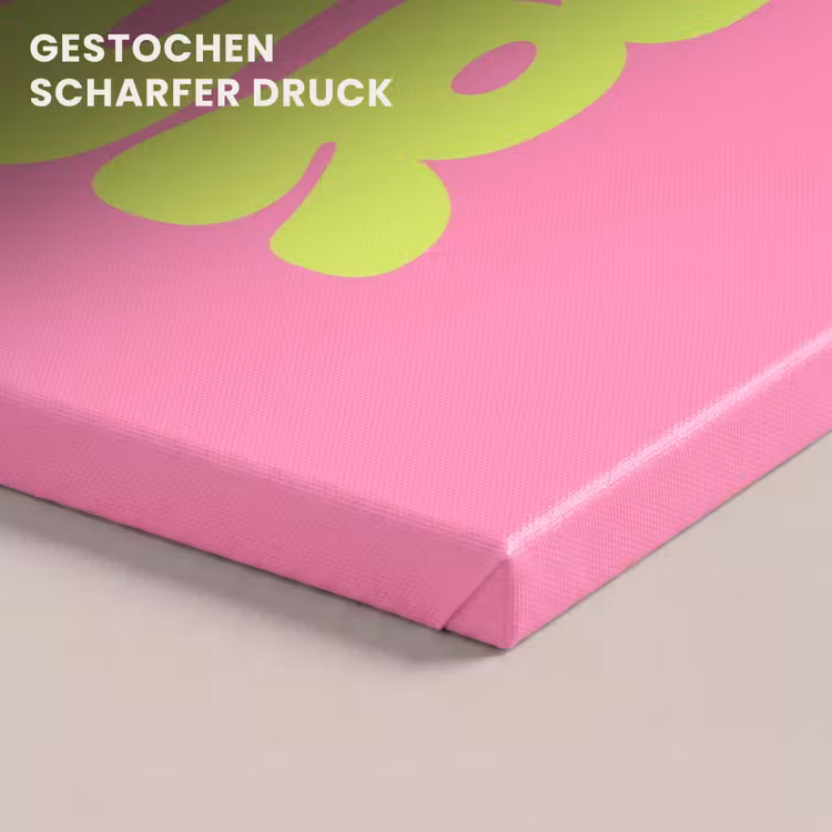 Bonjour - Roze - Fel groen canvas 2cm klein -closeup_print_DE