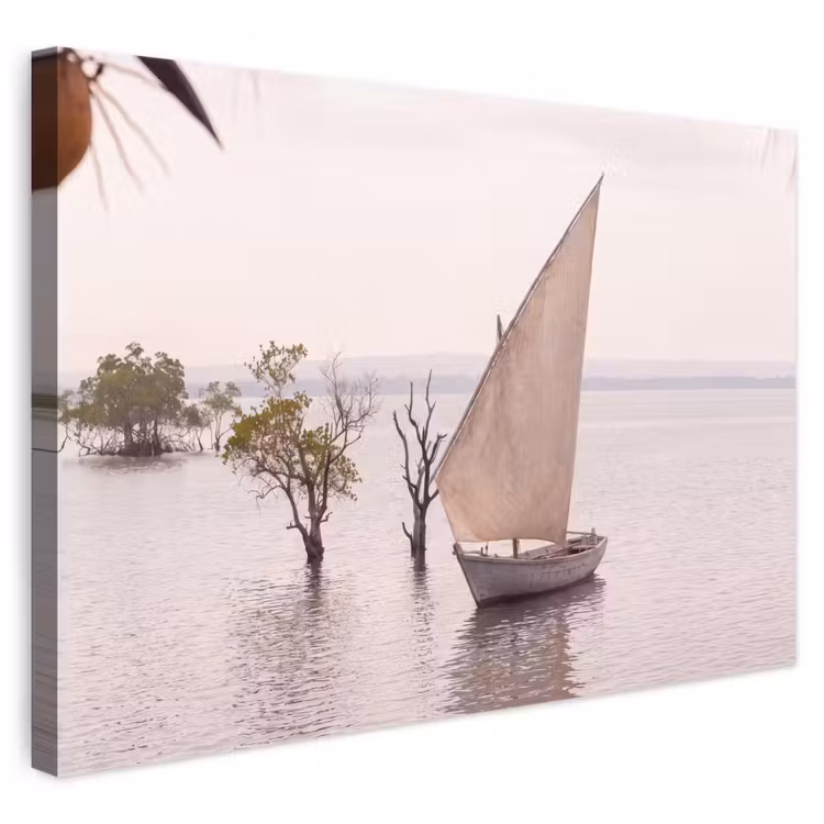 Boot - Zeil - Water - Tropisch - Natuur canvas 2cm klein -3d