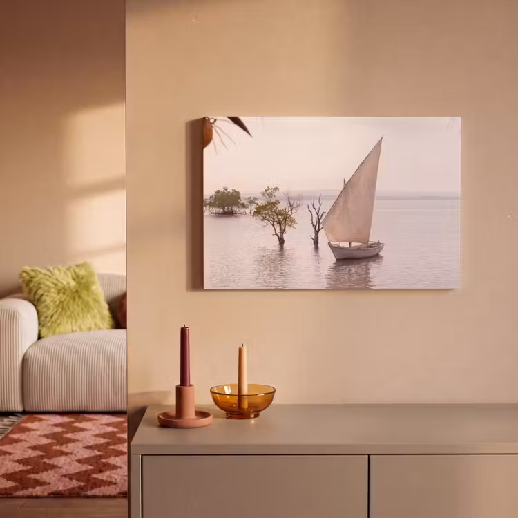 Boot - Zeil - Water - Tropisch - Natuur canvas 2cm klein -sfeer1