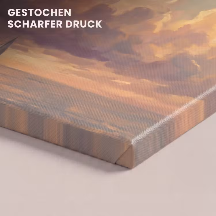 Boot - Zonsondergang - Zee - Natuur - Goud canvas 2cm klein -closeup_print_DE