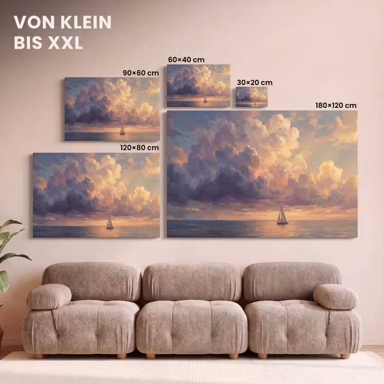 Boot - Zonsondergang - Zee - Natuur - Goud canvas 2cm klein -Xsfeer8_DE