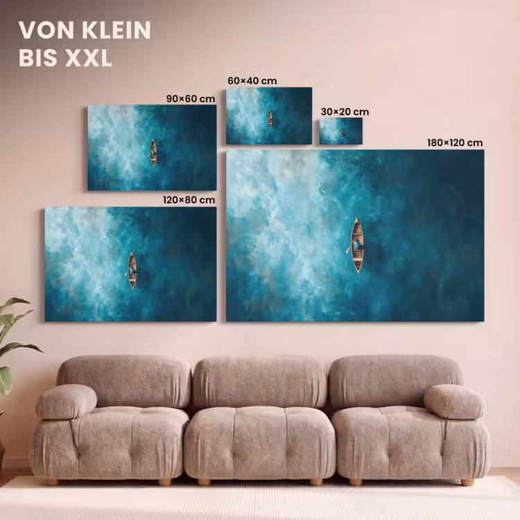 Bootje - Water - Blauw canvas 2cm klein -Xsfeer8_DE