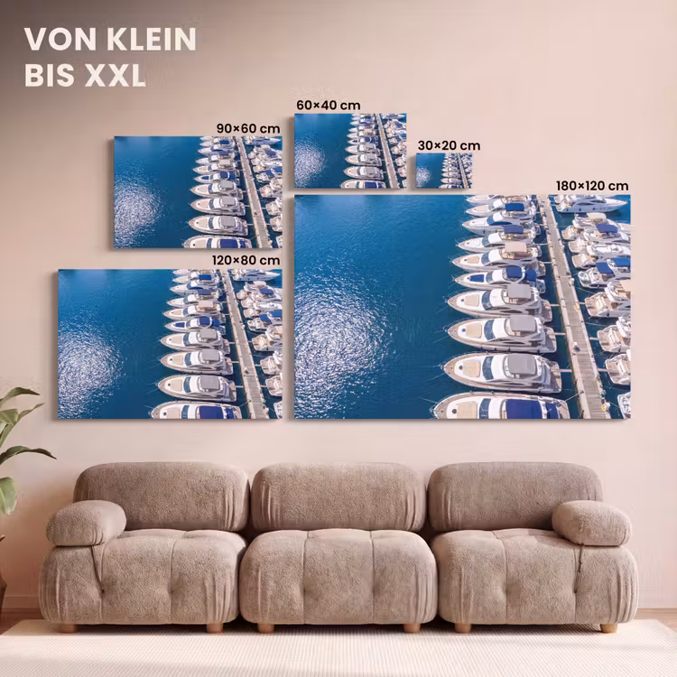 Boot - Jachthaven - Water - Zomer - Blauw canvas 2cm klein -Xsfeer8_DE