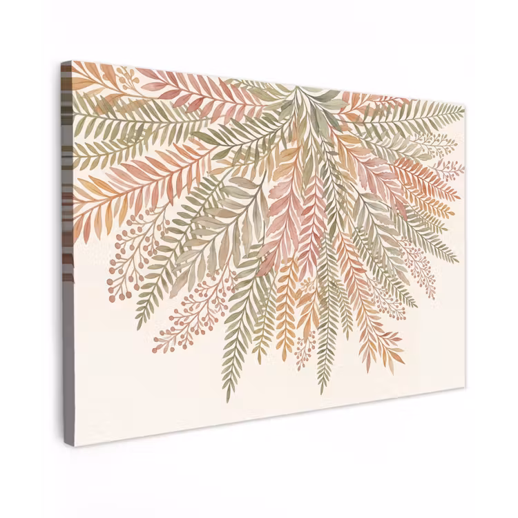 Botanisch - Aquarel - Kleurrijk canvas 2cm klein -z3d
