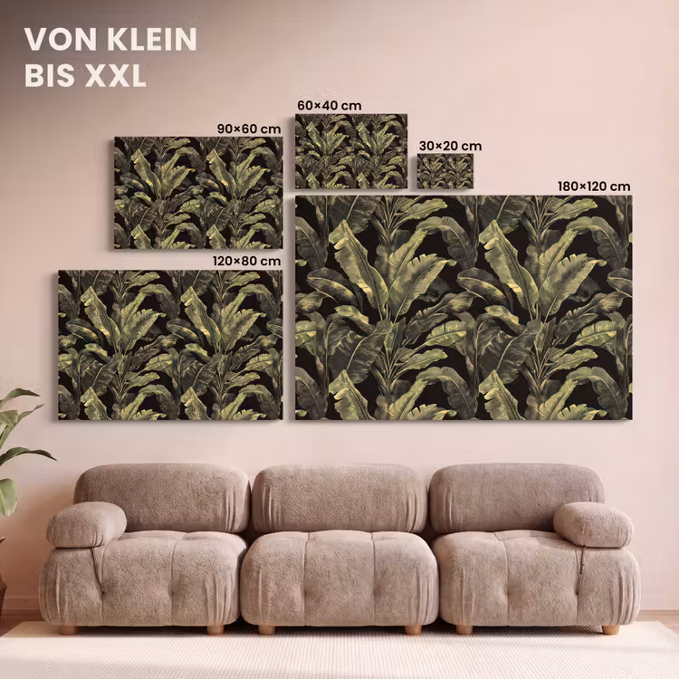Botanisch - Bladeren - Groen canvas 2cm klein 34 -Xsfeer8_DE