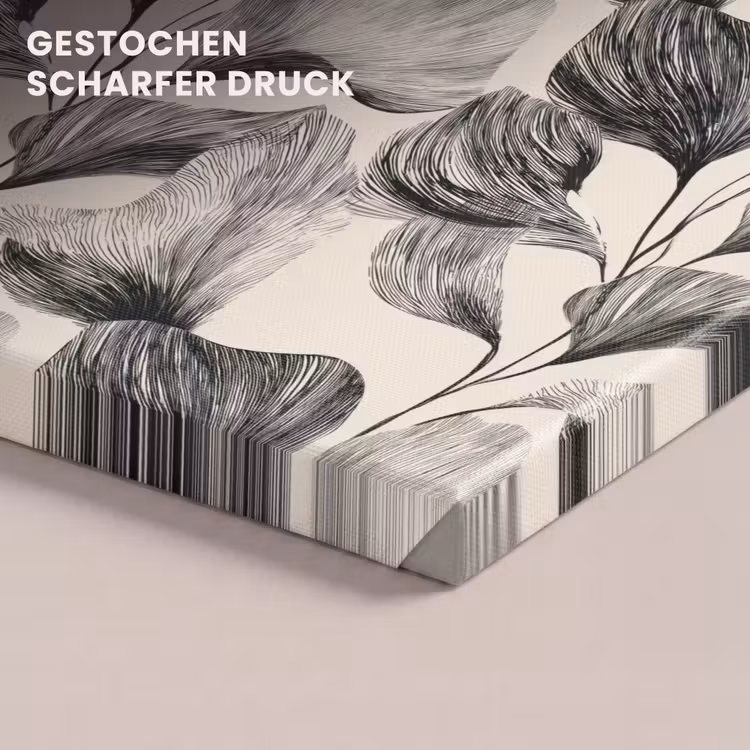 Botanisch - Bladeren - Zwart canvas 2cm klein 34 -closeup_print_DE