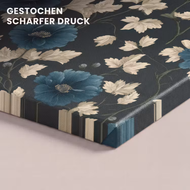 Botanisch - Bloemen - Blauw canvas 2cm klein 34 -closeup_print_DE