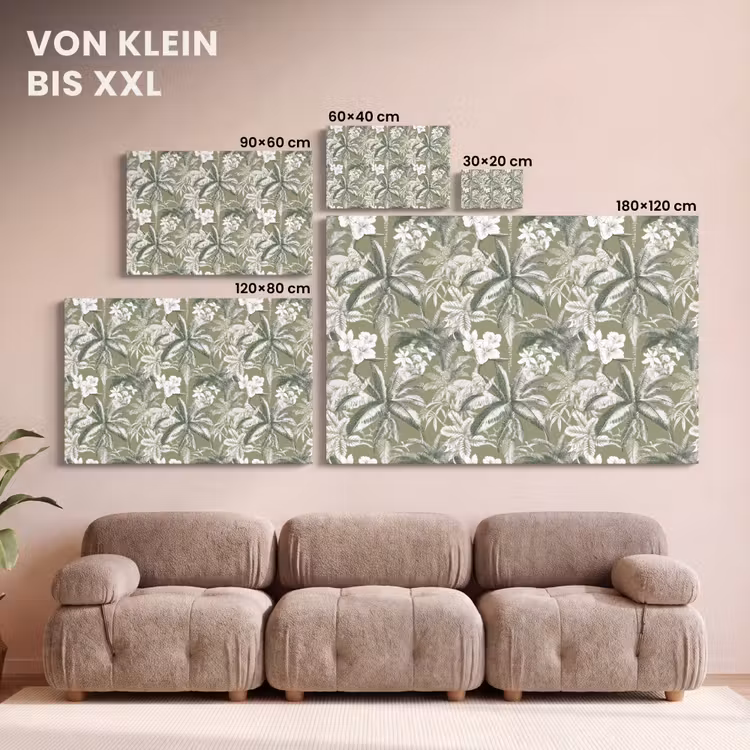 Botanisch - Bloemen - Groen canvas 2cm klein 34 -Xsfeer8_DE