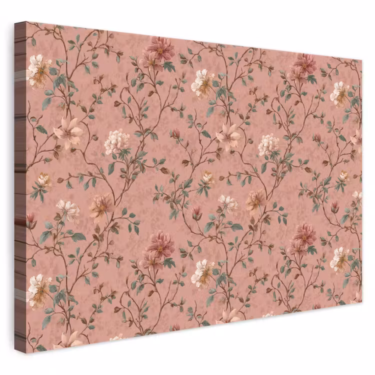 Botanisch - Bloemen - Roze canvas 2cm klein 34 -3d