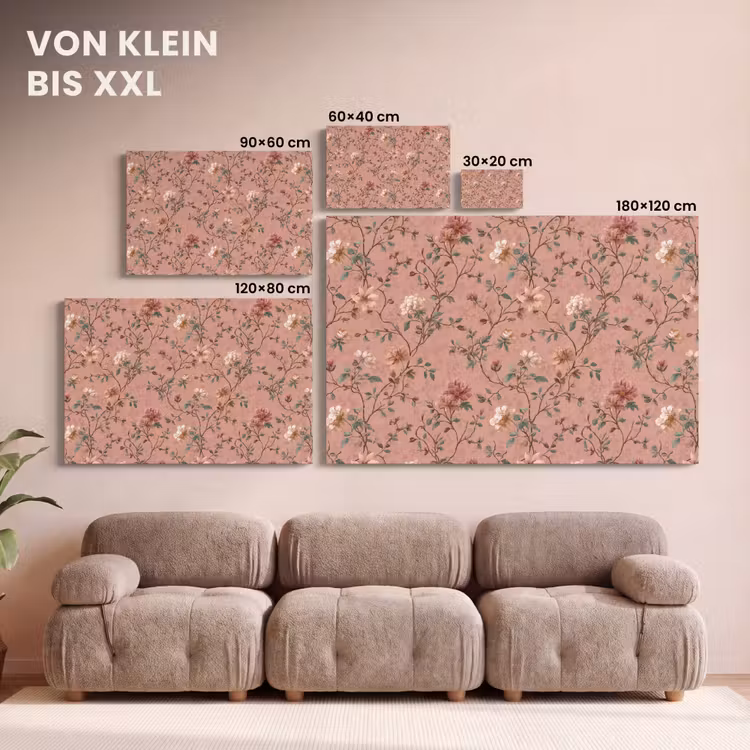Botanisch - Bloemen - Roze canvas 2cm klein 34 -Xsfeer8_DE