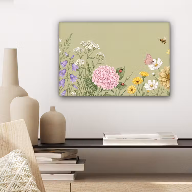 Botanisch - Bloemen - Kleurrijk canvas 2cm klein -sfeer6