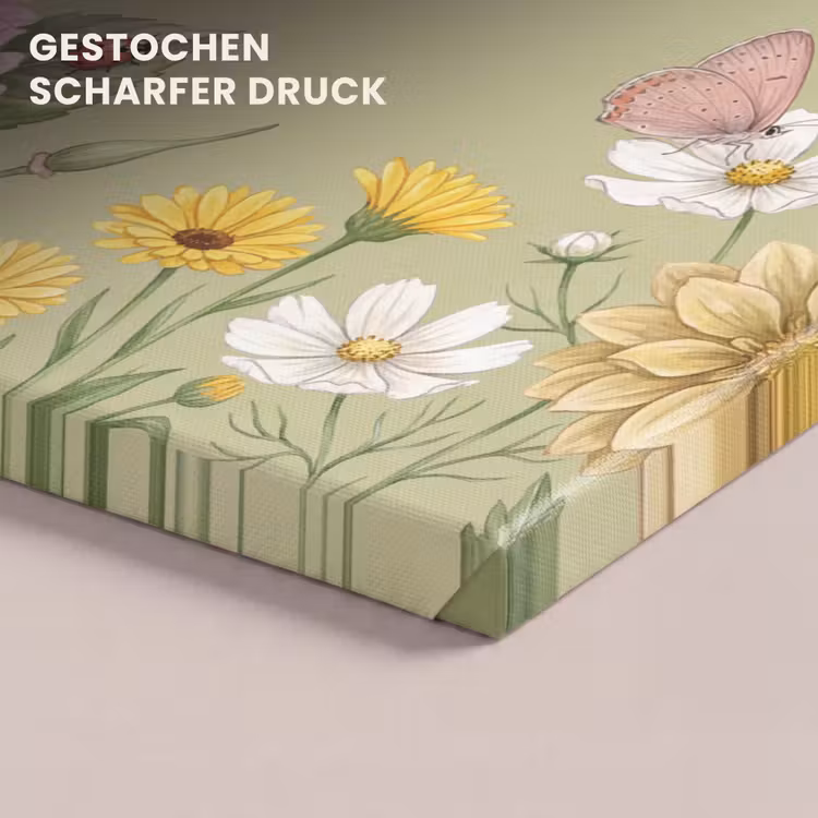 Botanisch - Bloemen - Kleurrijk canvas 2cm klein -closeup_print_DE