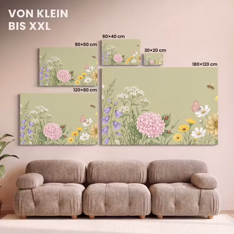 Botanisch - Bloemen - Kleurrijk canvas 2cm klein -Xsfeer8_DE
