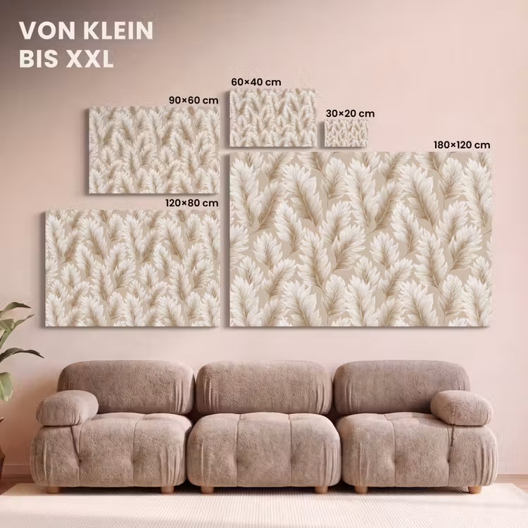 Botanisch - Patroon - Beige canvas 2cm klein 34 -Xsfeer8_DE