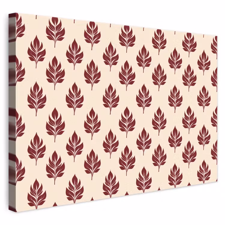 Botanisch - Patroon - Bordeaux canvas 2cm klein 34 -3d