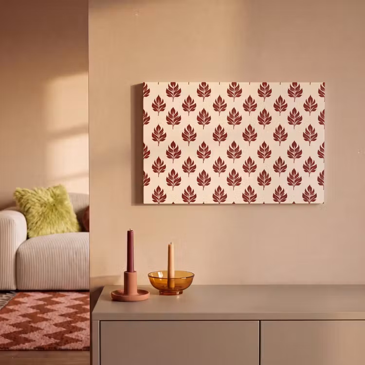 Botanisch - Patroon - Bordeaux canvas 2cm klein 34 -sfeer1