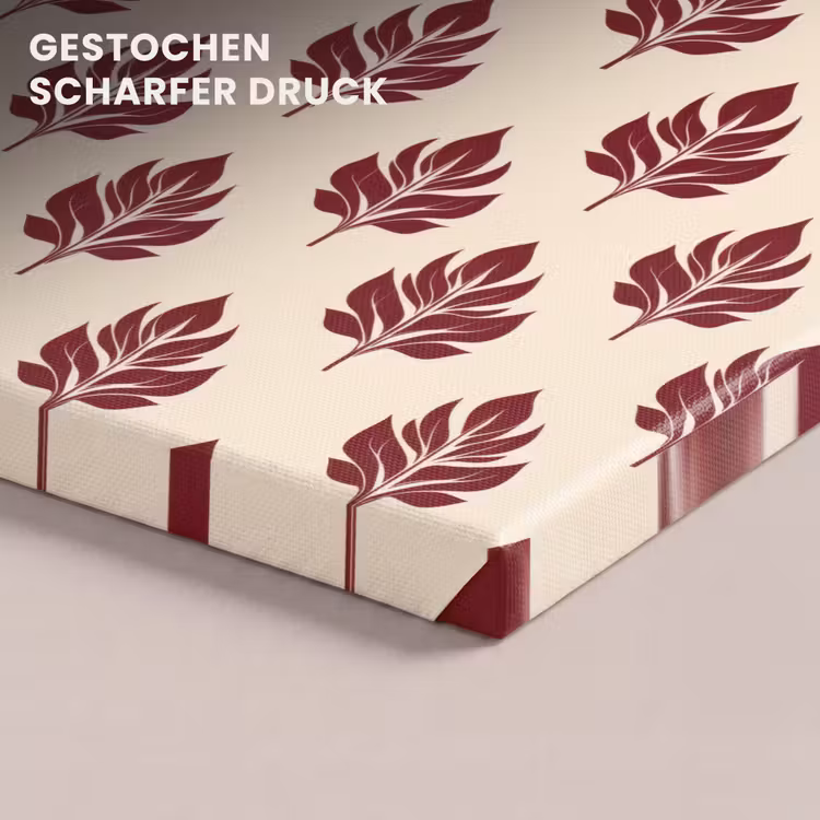 Botanisch - Patroon - Bordeaux canvas 2cm klein 34 -closeup_print_DE