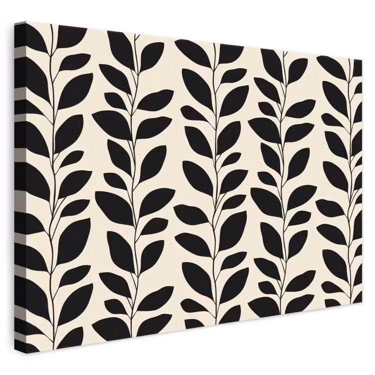 Botanisch - Dessin - Zwart - Beige canvas 2cm klein 34 -3d